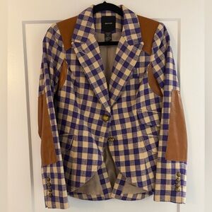 Smythe Violet and Beige Plaid Blazer